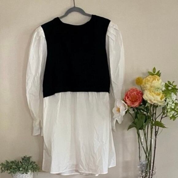 Black and White Twofer Sweater Mini Dress - NWT - 20W - Picture 2 of 8